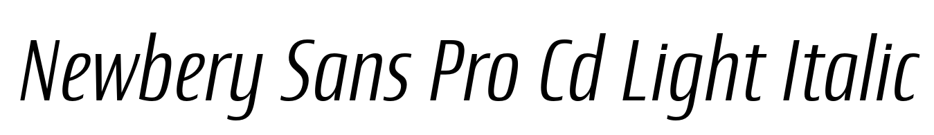 Newbery Sans Pro Cd Light Italic